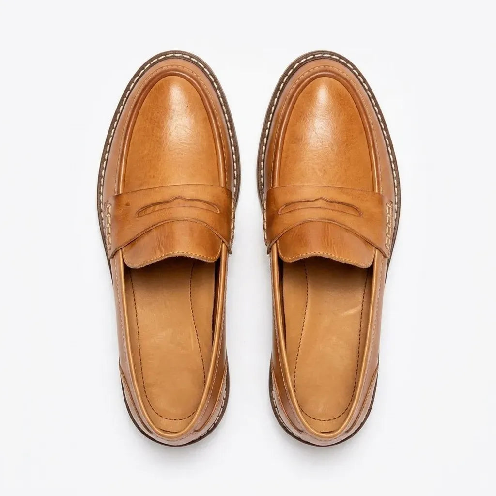 Loafer für Herren aus Leder im klassischen Stil Hellbraun 6