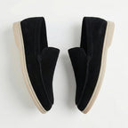 Loafer Schuhe für Herren in Velours-Optik mit Mokassin-Naht und Gummisohle