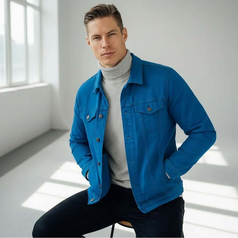 Hemdjacke für Herren mit Brusttaschen im Slim-Fit Schnitt