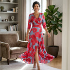 Maxikleid für Damen in Blumenprint in A-Linie 1