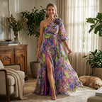 Maxikleid für Damen in bodenlanger Form mit Blumenmuster 1