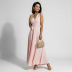 Maxikleid für Damen in bodenlanger Form mit Wickeloptik ärmellos 12