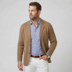 Jersey Sakko für Herren im Casual Stil mit aufgesetzten Taschen