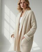 Knit Cardigan ohne Knöpfe für Damen aus kuscheligem Strick