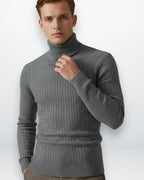 Klassischer Rollkragenpullover für Herren mit Rippstruktur