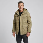 Outdoorjacke für Herren aus Webware mit Fütterung im Parka-Stil Khaki 2