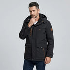 Outdoorjacke für Herren aus Webware mit Fütterung im Parka-Stil Schwarz 3