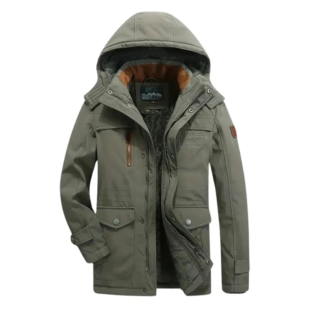 Outdoorjacke für Herren aus Webware mit Fütterung im Parka-Stil Olive 6