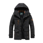 Outdoorjacke für Herren aus Webware mit Fütterung im Parka-Stil Schwarz 8