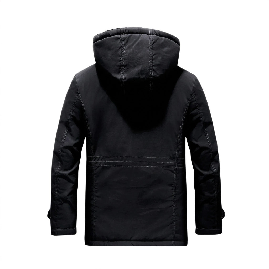Outdoorjacke für Herren aus Webware mit Fütterung im Parka-Stil Schwarz 9