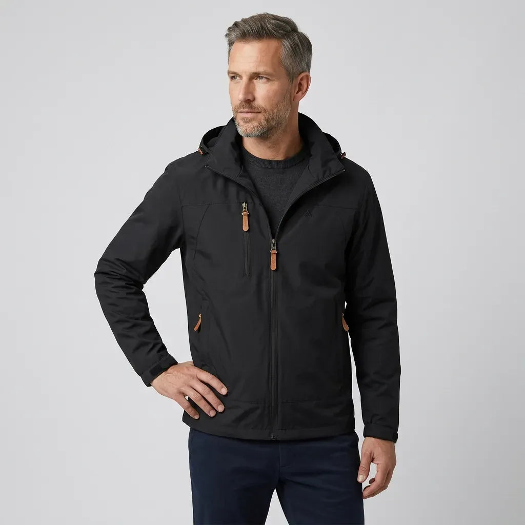 Outdoorjacke für Herren im sportlichen Stil mit wasserdichter Ausstattung Schwarz 4