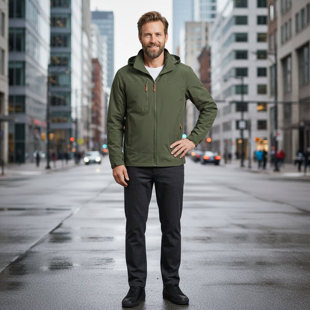 Outdoorjacke für Herren im sportlichen Stil mit wasserdichter Ausstattung Olive 5