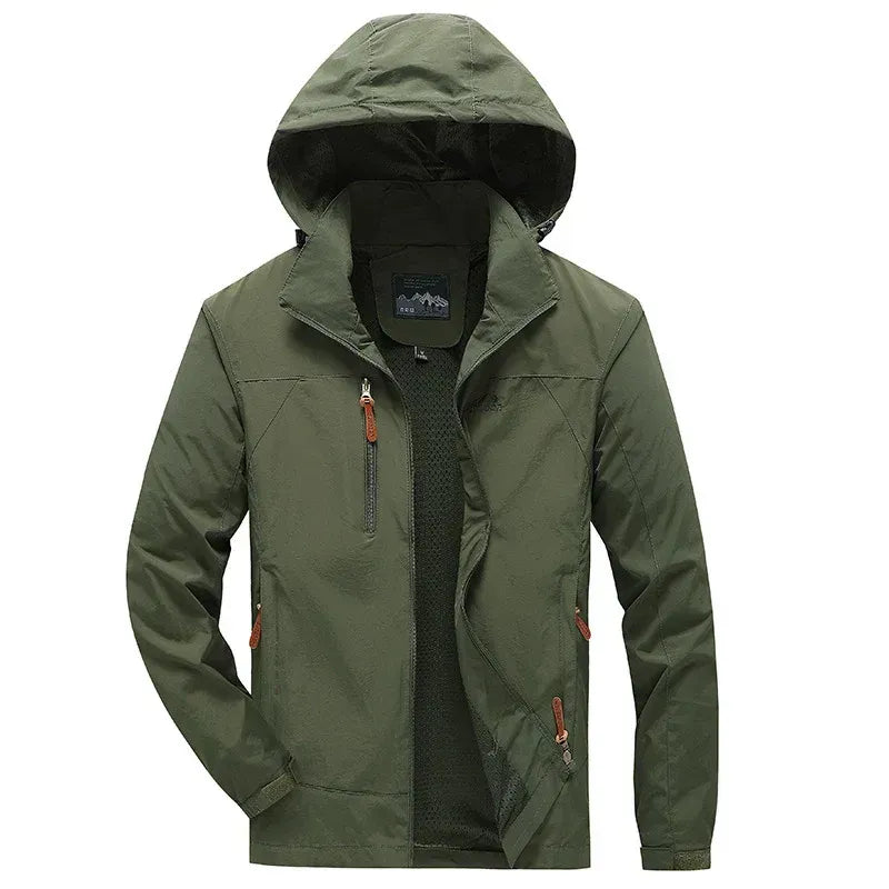 Outdoorjacke für Herren im sportlichen Stil mit wasserdichter Ausstattung Olive 7