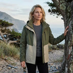 Outdoorjacke für Damen mit Kapuze in wasserdichter Ausführung Olive 1