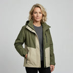 Outdoorjacke für Damen mit Kapuze in wasserdichter Ausführung Olive 10