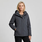 Outdoorjacke für Damen mit Kapuze in wasserdichter Ausführung Schwarz 11