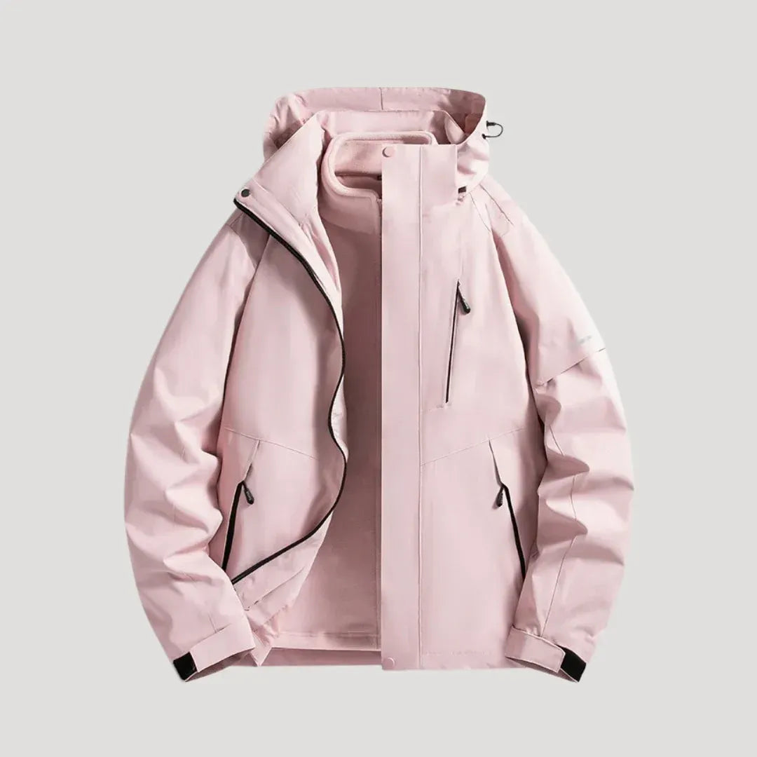Outdoorjacke für Damen mit Kapuze in wasserdichter Ausführung Rosa 15