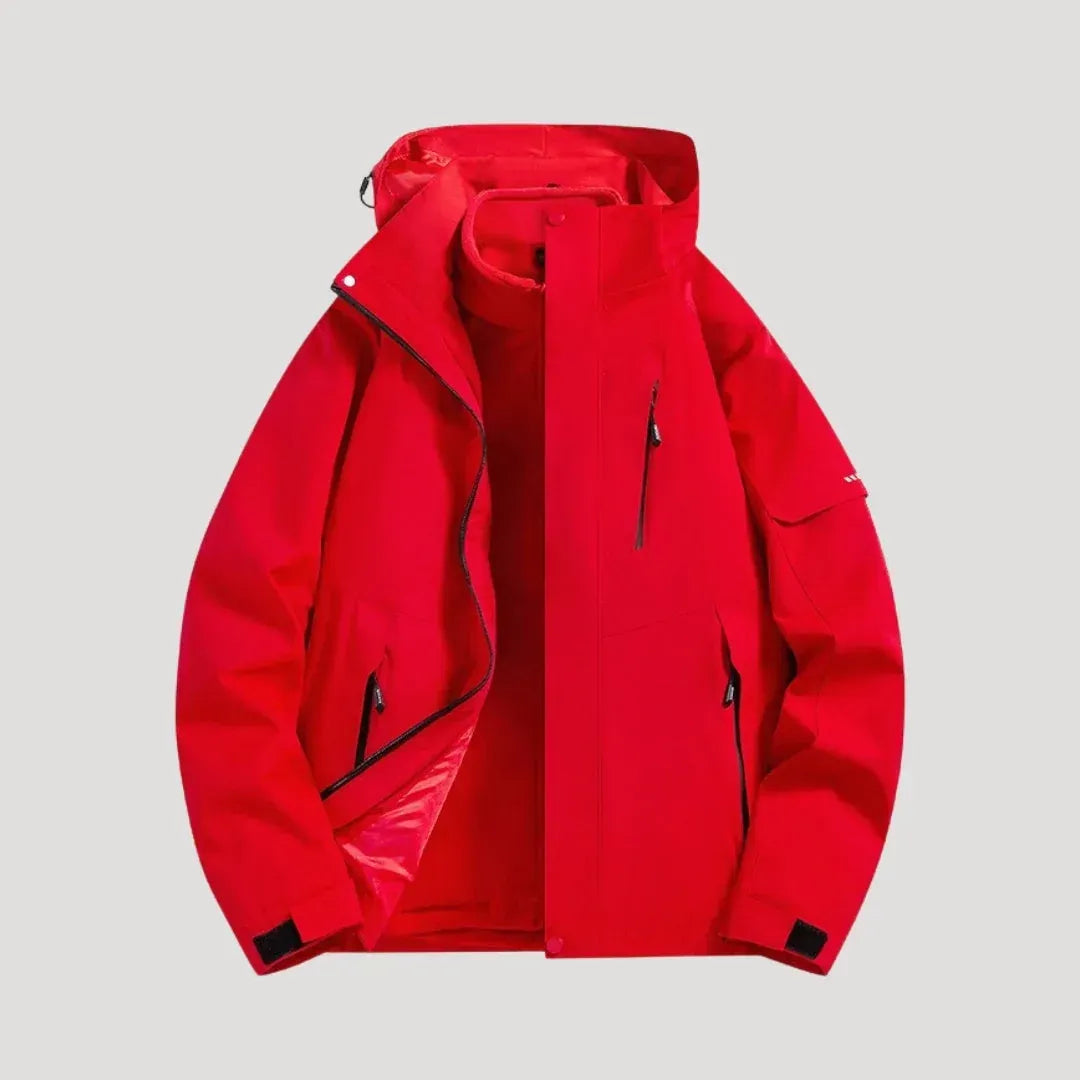 Outdoorjacke für Damen mit Kapuze in wasserdichter Ausführung Rot 16
