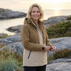 Outdoorjacke für Damen mit Kapuze in wasserdichter Ausführung Beige 2
