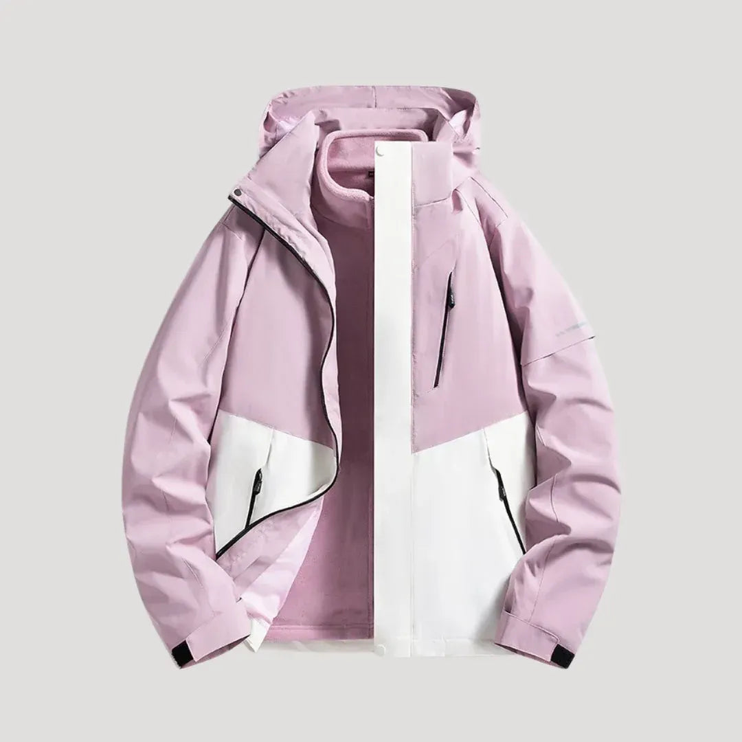 Outdoorjacke für Damen mit Kapuze in wasserdichter Ausführung Flieder 5