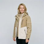 Outdoorjacke für Damen mit Kapuze in wasserdichter Ausführung Beige 8