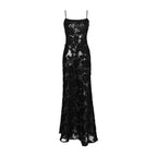 Langes Abendkleid für Damen aus Spitze im Figurbetonten Design mit Spaghettiträgern