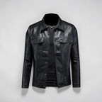Hemdjacke für Herren mit Coating und Druckknöpfen