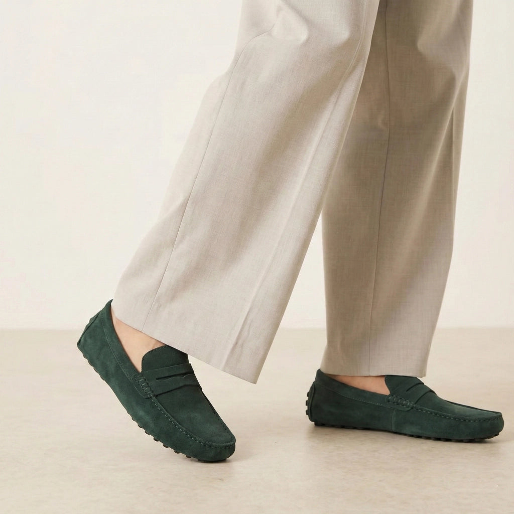 Loafer für Herren im Mokassin Stil aus Wildleder Optik mit weichem Innenfutter