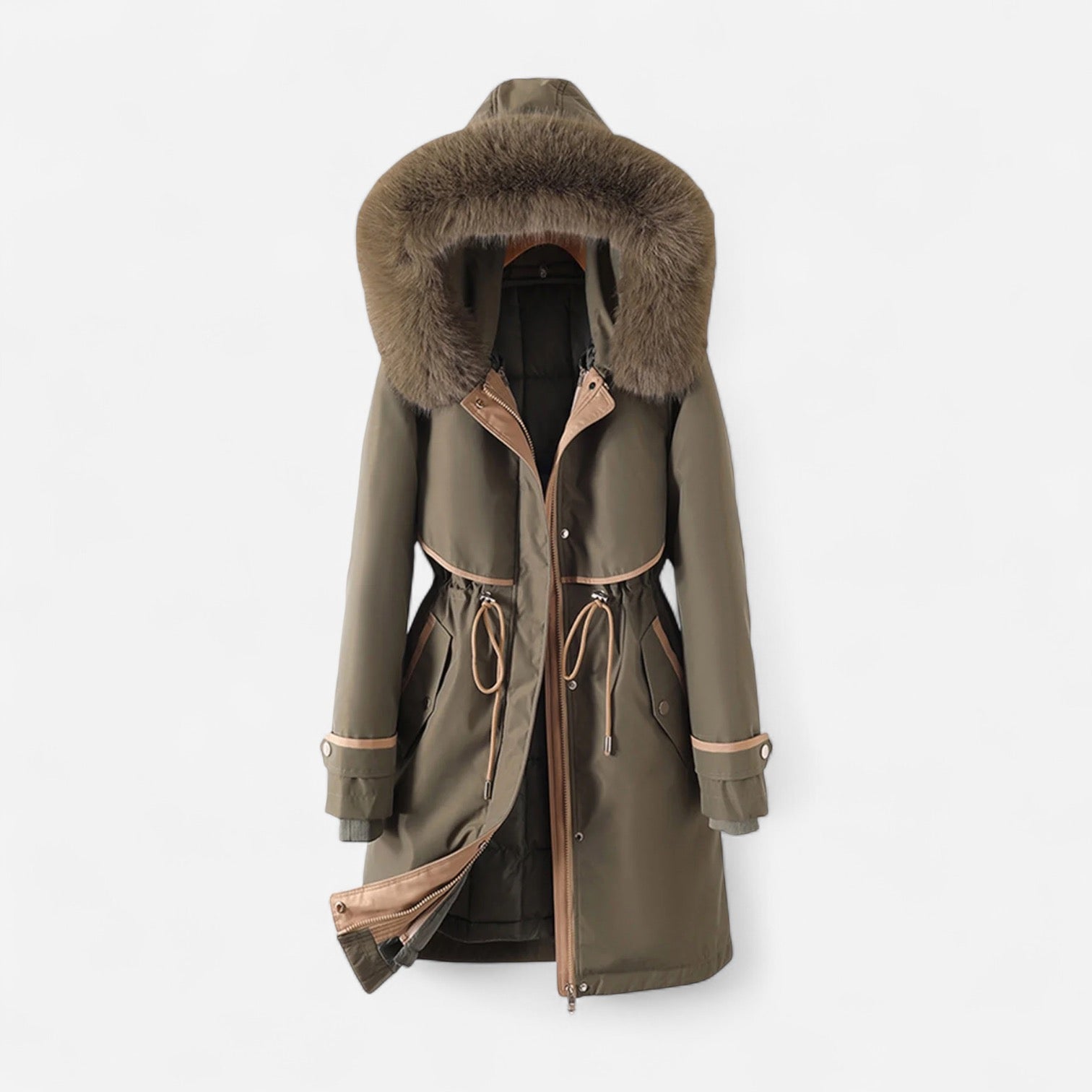 Winter Stepp Jacke für Damen im Parka-Stil mit Kapuze