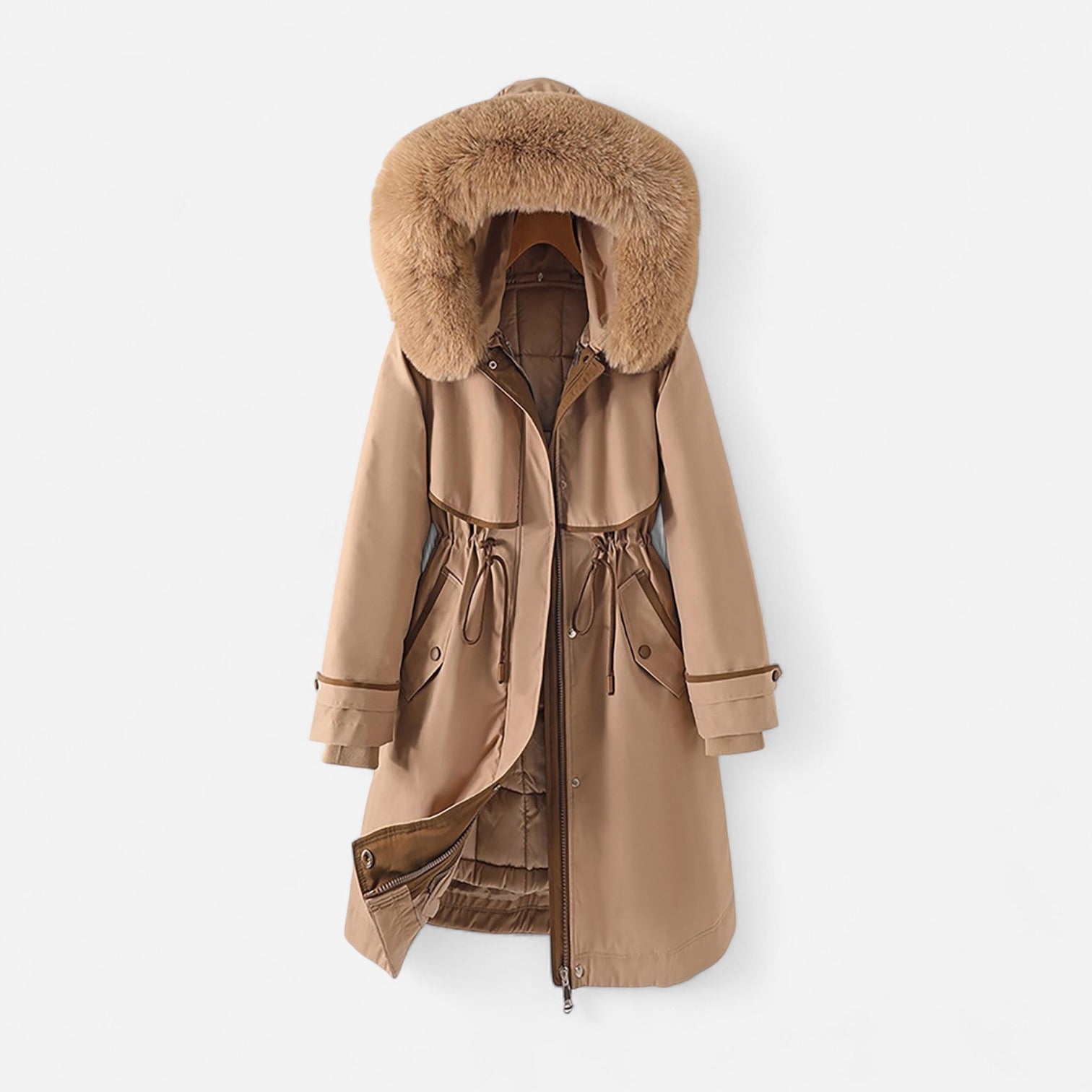 Winter Stepp Jacke für Damen im Parka-Stil mit Kapuze