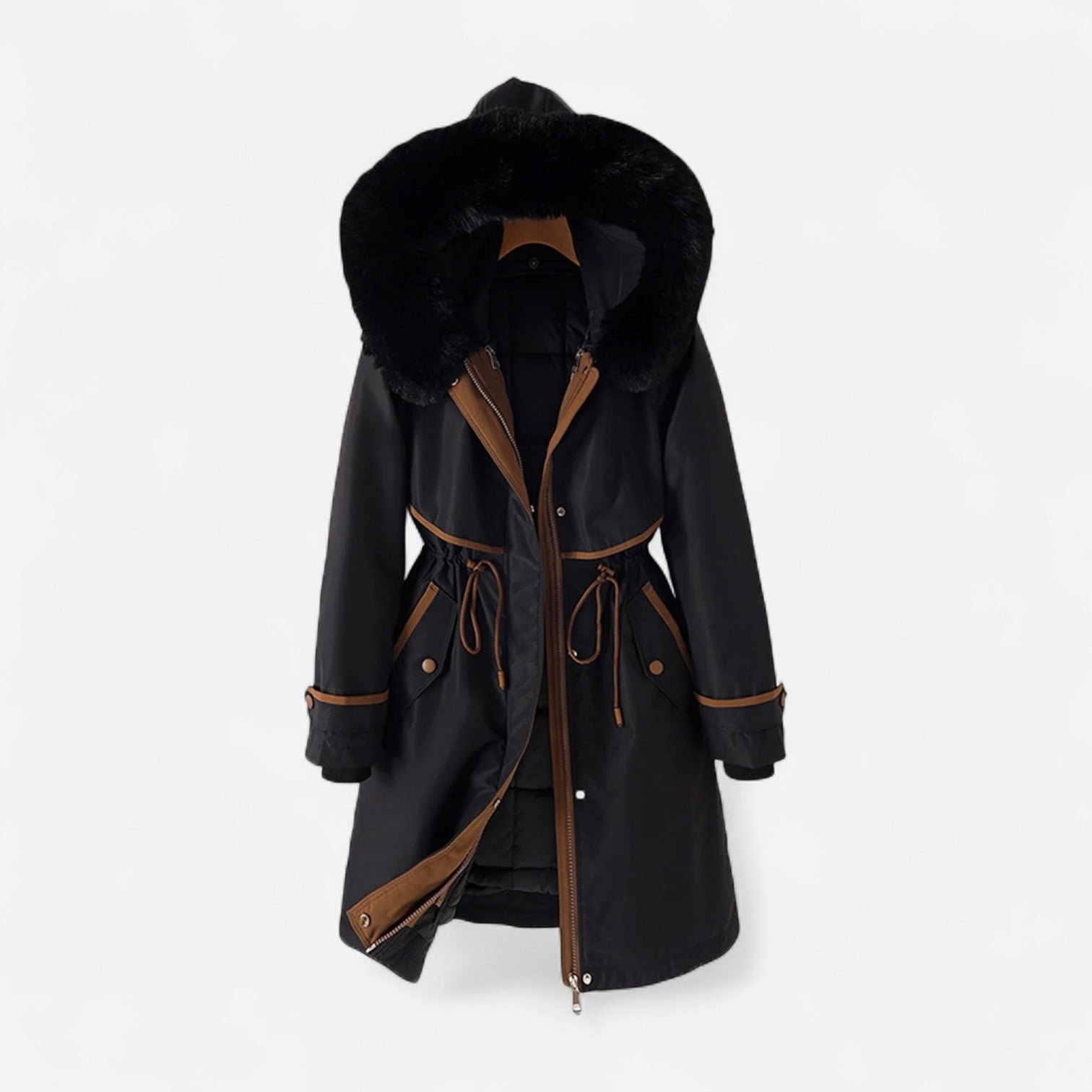 Winter Stepp Jacke für Damen im Parka-Stil mit Kapuze