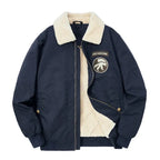 Pilotenjacke für Herren im Aviator-Stil aus robustem Twill mit Teddykragen Dunkelblau 10