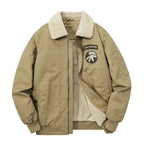 Pilotenjacke für Herren im Aviator-Stil aus robustem Twill mit Teddykragen Khaki 8