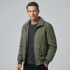 Pilotenjacke für Herren mit Teddyfell für Winter Grün 4
