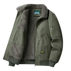 Pilotenjacke für Herren mit Teddyfell für Winter Grün 7