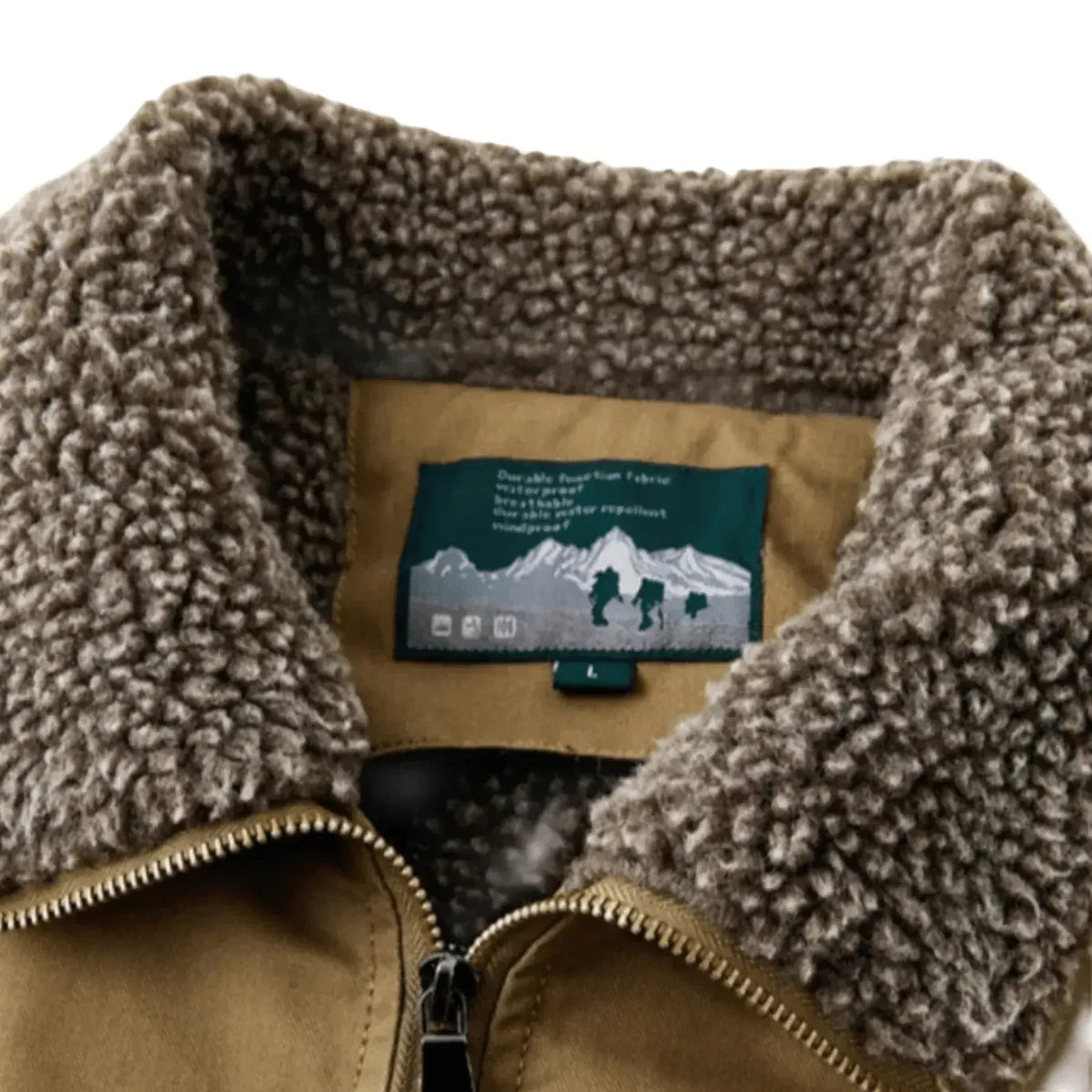 Pilotenjacke für Herren mit Teddyfell für Winter Braun 9