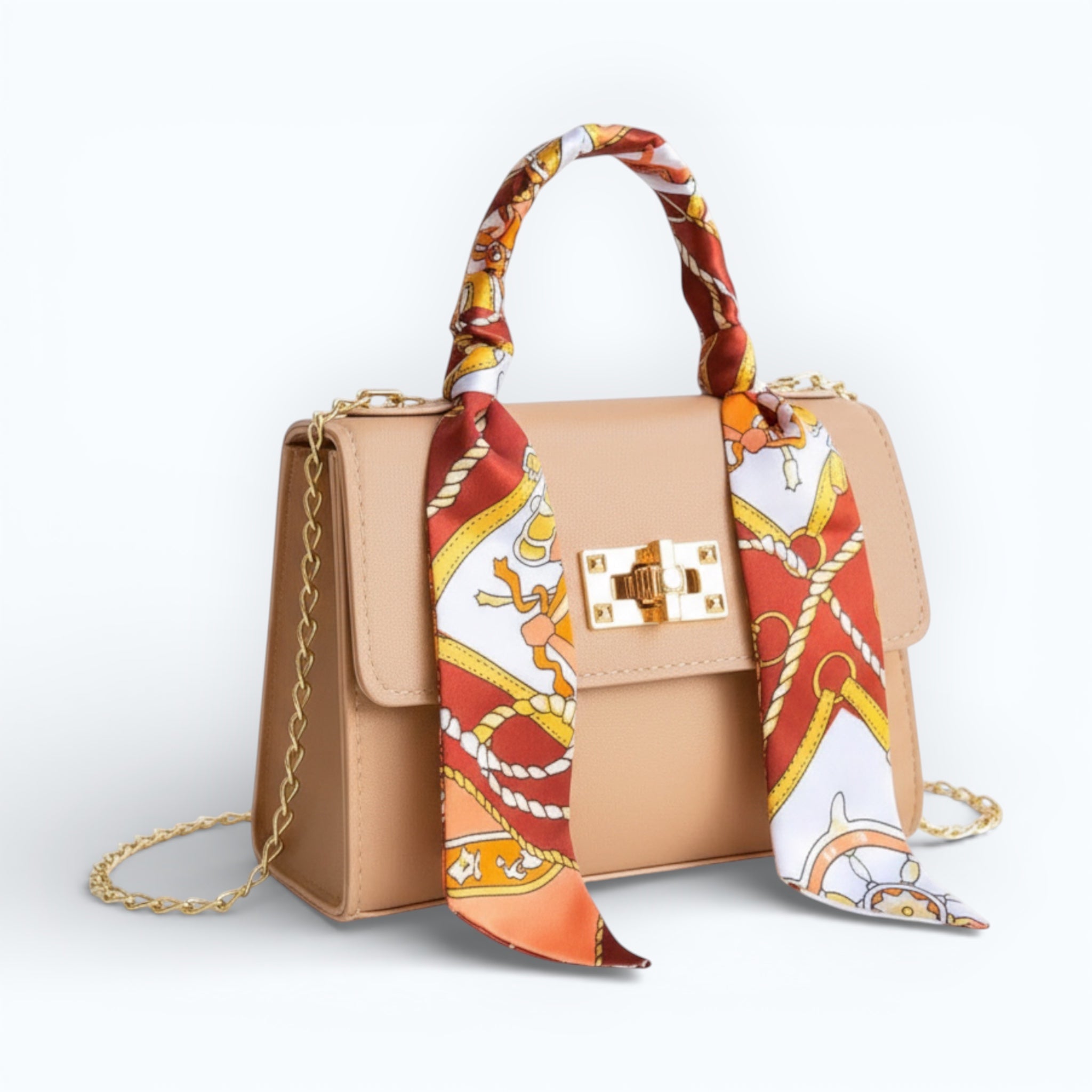 Handtasche für Damen mit Schulterkette aus Metall