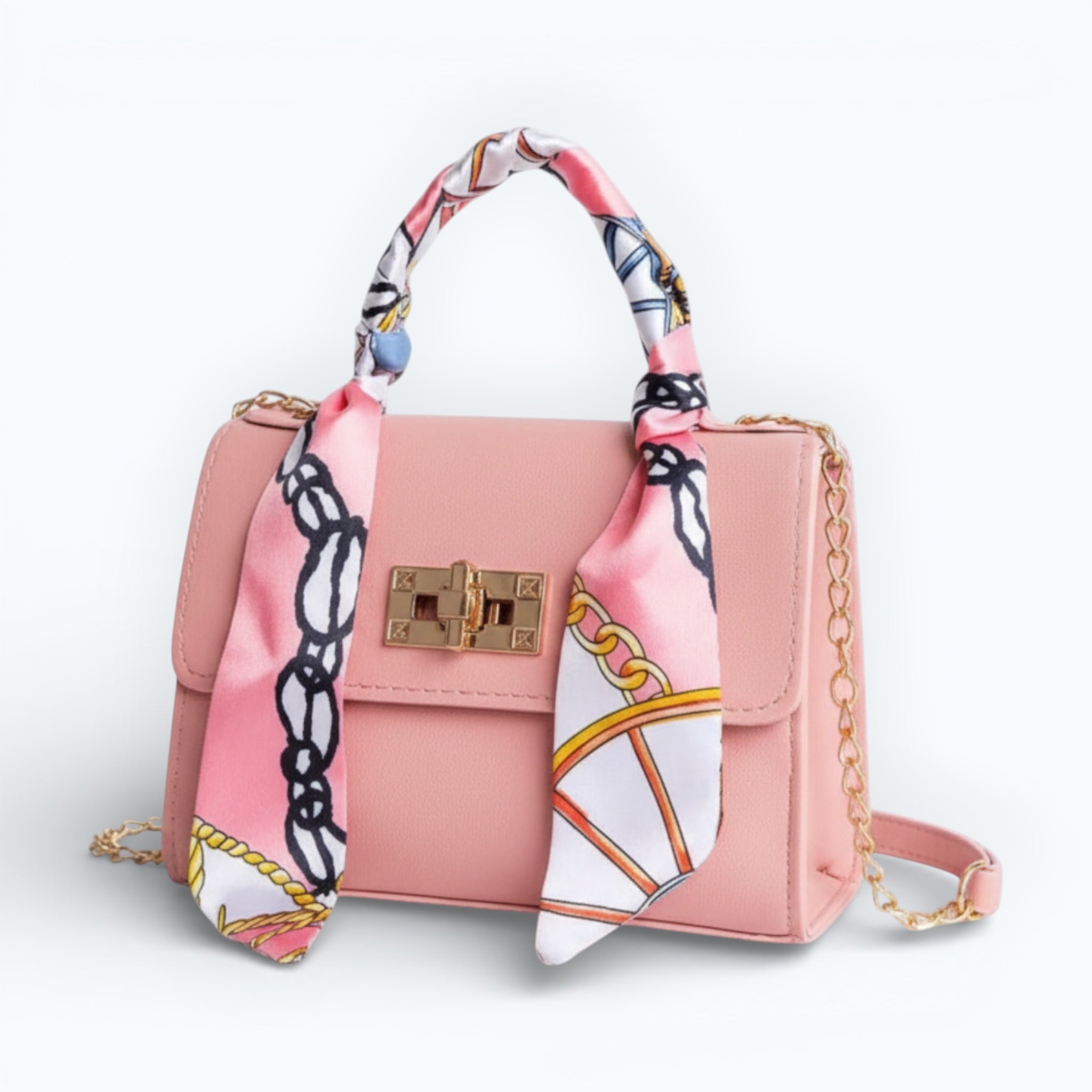 Handtasche für Damen mit Schulterkette aus Metall