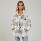 Hemd Jacke für Damen im Karierten Design mit Brusttaschen