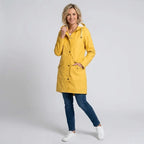 Regenjacke für Damen aus Synthetikfaser zum Wandern mit Kapuze Gelb 3