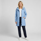 Regenjacke für Damen aus Synthetikfaser zum Wandern mit Kapuze Hellblau 7