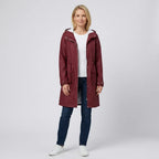 Regenjacke für Damen mit Kapuze in taillierter Form aus Synthetikgewebe Rot 4