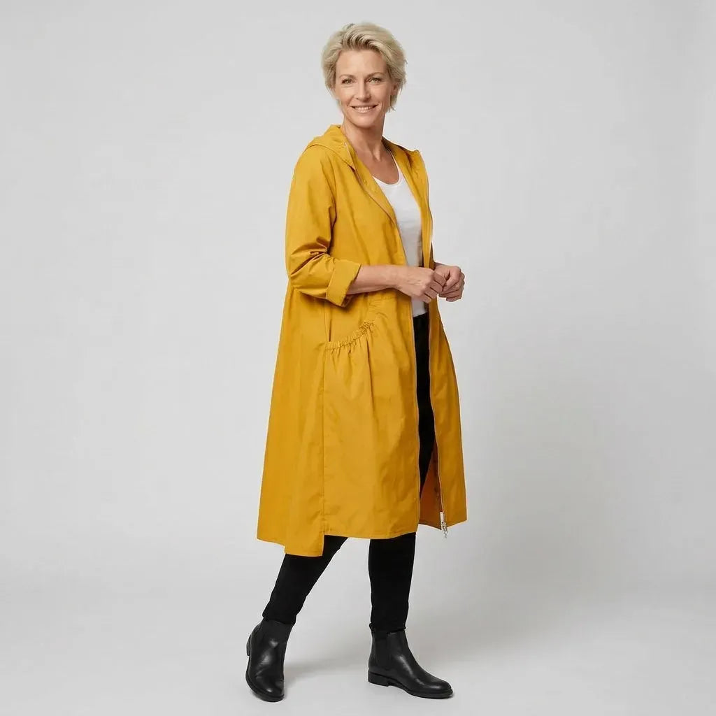 Regenjacke für Damen mit wasserabweisender Eigenschaft im modernen Stil zum Wandern Gelb 5