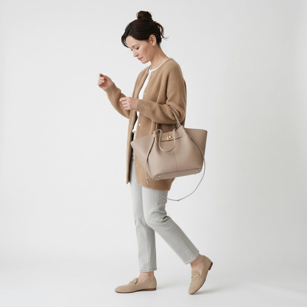 Langer Cardigan für Damen ohne Kragen im Relaxed Fit