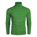 Rollkragenpullover für Herren aus Strukturstrick im Slim Fit mit Rippstrickstruktur Grün 10