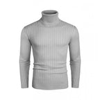 Rollkragenpullover für Herren aus Strukturstrick im Slim Fit mit Rippstrickstruktur Hellgrau 11