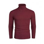 Rollkragenpullover für Herren aus Strukturstrick im Slim Fit mit Rippstrickstruktur Bordeaux 4