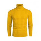 Rollkragenpullover für Herren aus Strukturstrick im Slim Fit mit Rippstrickstruktur Gelb 5