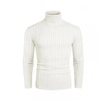 Rollkragenpullover für Herren aus Strukturstrick im Slim Fit mit Rippstrickstruktur Weiß 7