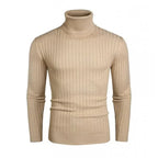 Rollkragenpullover für Herren aus Strukturstrick im Slim Fit mit Rippstrickstruktur Khaki 8